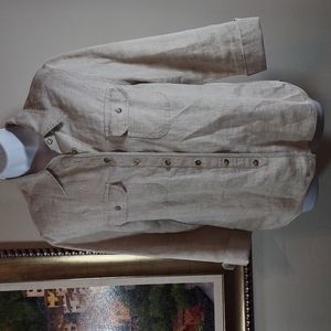 Vintage Linen Shirt/Jacket by Valerie Stevens Petite